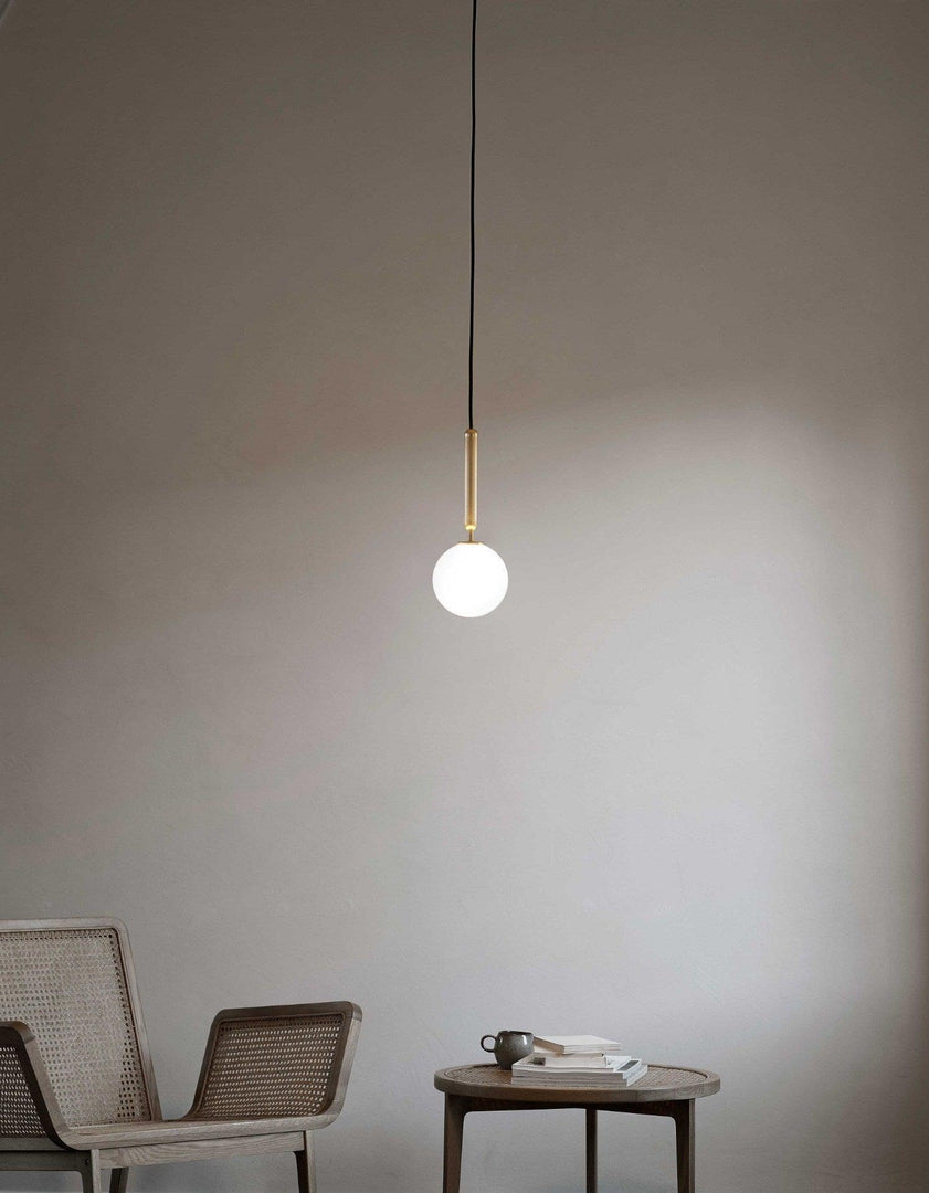 Spherical Brass Glass Plug-In Swag Pendant