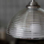 Load image into Gallery viewer, Close detail of the clear ribbed glass texture