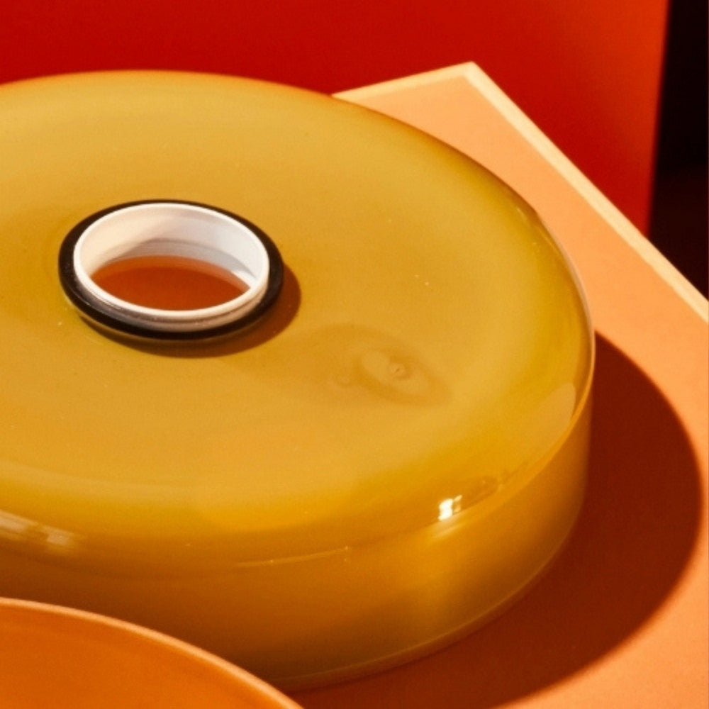 Kalo Versatile Glass Disc Modern Wall/Ceiling Fixture with Color-Accent Rim for Living Spaces