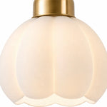 Load image into Gallery viewer, Close view of the petal-shaped glass shade detail