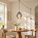 Bild in Gallery-Viewer laden, Ridged Glass Plug-In Pendant Light