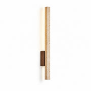 Linear Travertine And Wood LED Wall Light