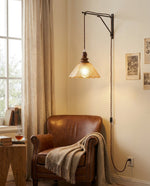 Bild in Gallery-Viewer laden, Natural Wood And Glass Plug-In Pendant