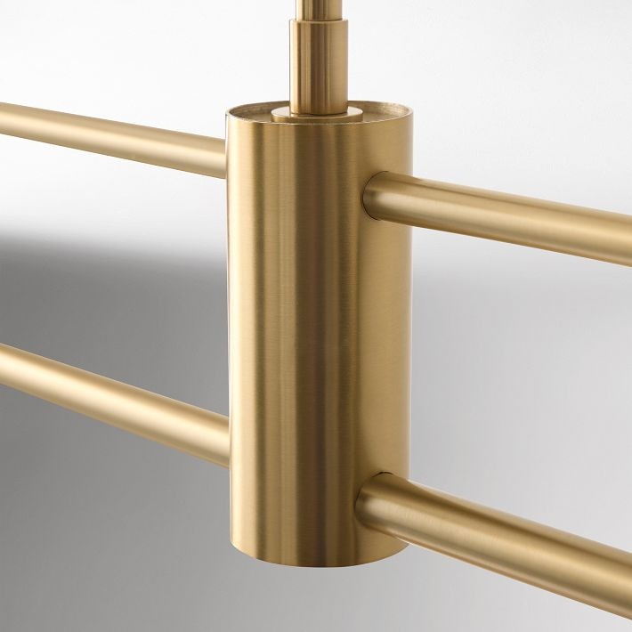 Calvor 2 Light Porcelain Chandelier - Brass Linear Dining Fixture