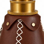Load image into Gallery viewer, Close view of brass-tone hardware and leather lacing