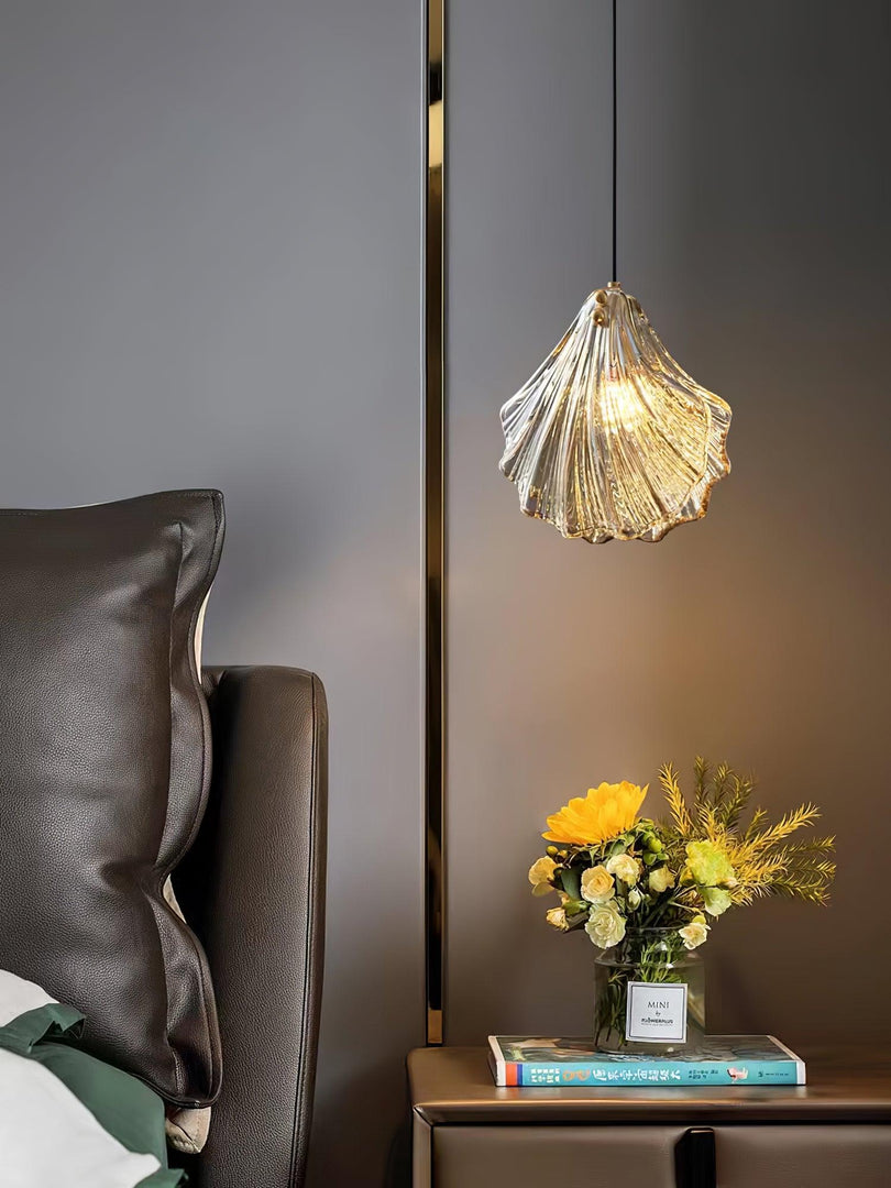 Hand-Blown Glass Brass Plug-In Swag Pendant