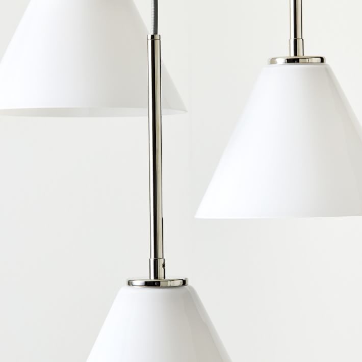 Lustre conique à 3 lumières Conica - Suspension sculpturale en verre de style moderne