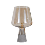 Charger l'image dans la visionneuse de galerie, Lampe de table industrielle Concretea - Globe en verre soufflé à la main avec socle en béton pour salon