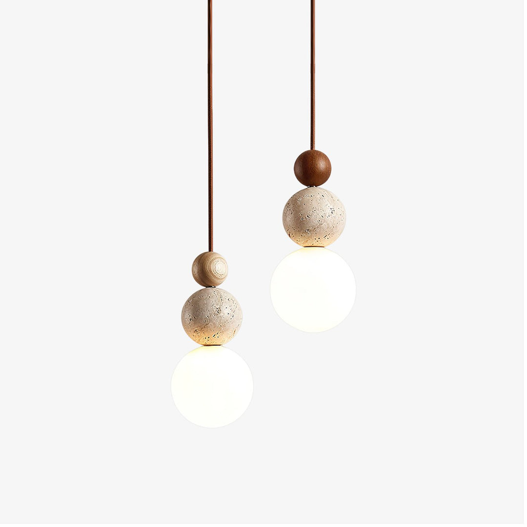 Modern Travertine Stone Globe Pendant Lamp M08