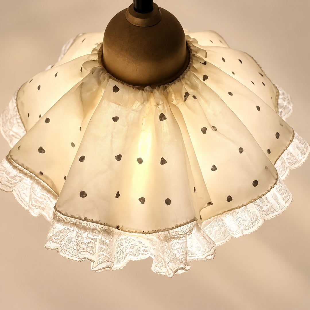 Vintage Lace Lamp Shade Covers with Bows, Pearls & Floral Details