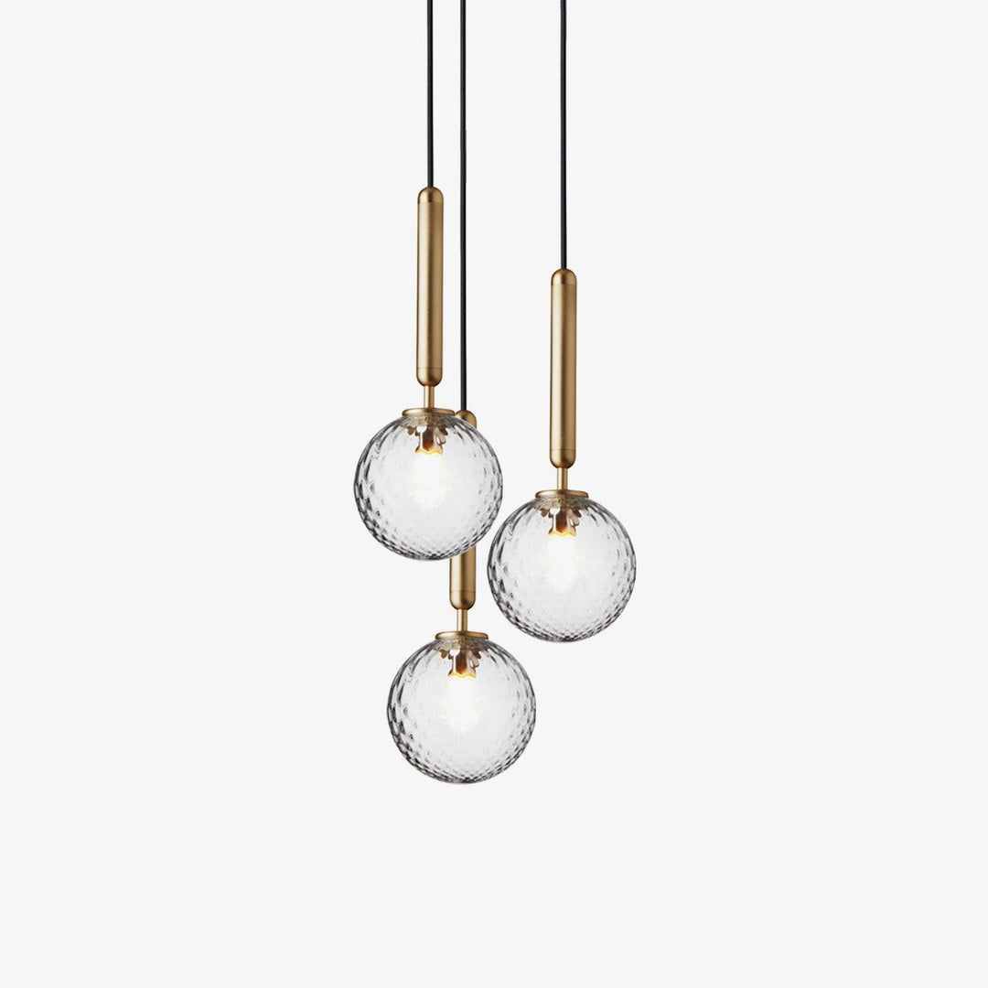Spherical Brass Glass Plug-In Swag Pendant