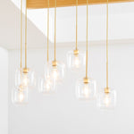 Load image into Gallery viewer, Lumivelle Sculptural 7-Light Chandelier – Adjustable Height Modern Glass Pendant
