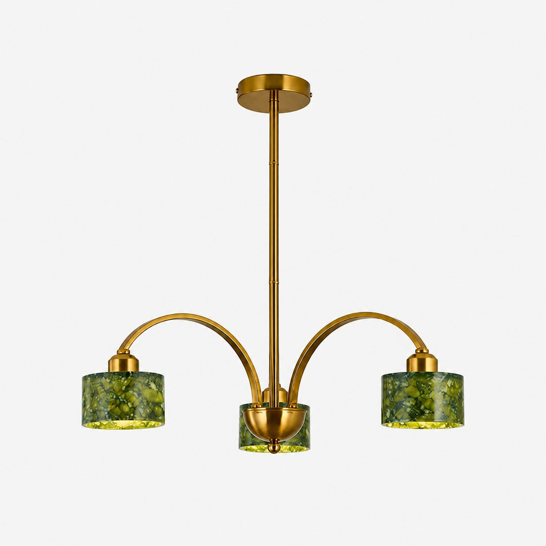Green Jade Arched Branch Chandelier