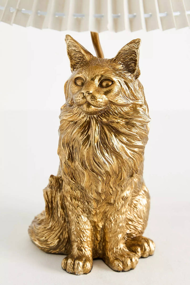 Lámpara de mesa única Pawdia: lámpara decorativa de cerámica con forma de animal