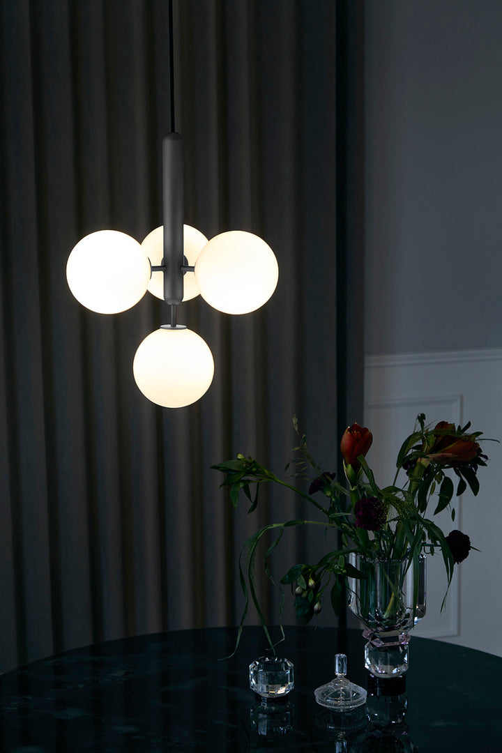 Rounded Brass Glass Plug-In Pendant Light