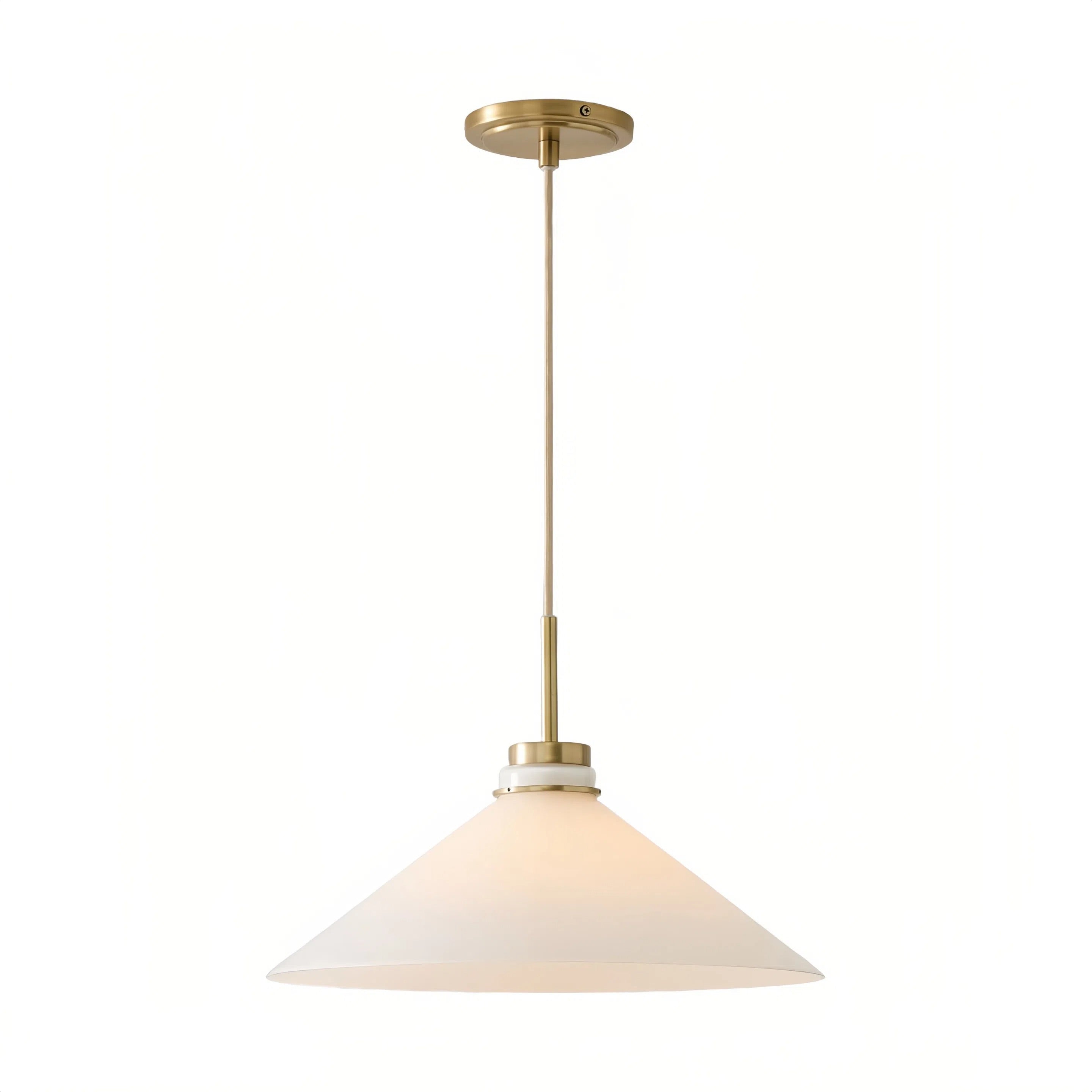 Aurenza Modern Farmhouse  Cone Pendant Light – Dimmable Kitchen and Entryway Lighting