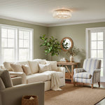 Load image into Gallery viewer, Glomar Glass Round Flush Ceiling Light - Modern Metal Glass Finish Living Areas