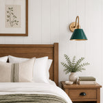 Load image into Gallery viewer, Industrial Modern Tapered Brass Gooseneck Sconce with Metal Silhouette