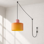 Bild in Gallery-Viewer laden, Mid‑Century Macaron Plug‑in Swag Pendant Light - Colorful Shade Hanging Lamp for Home Decor
