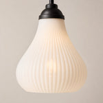 Bild in Gallery-Viewer laden, Close view of ribbed glass chandelier shade