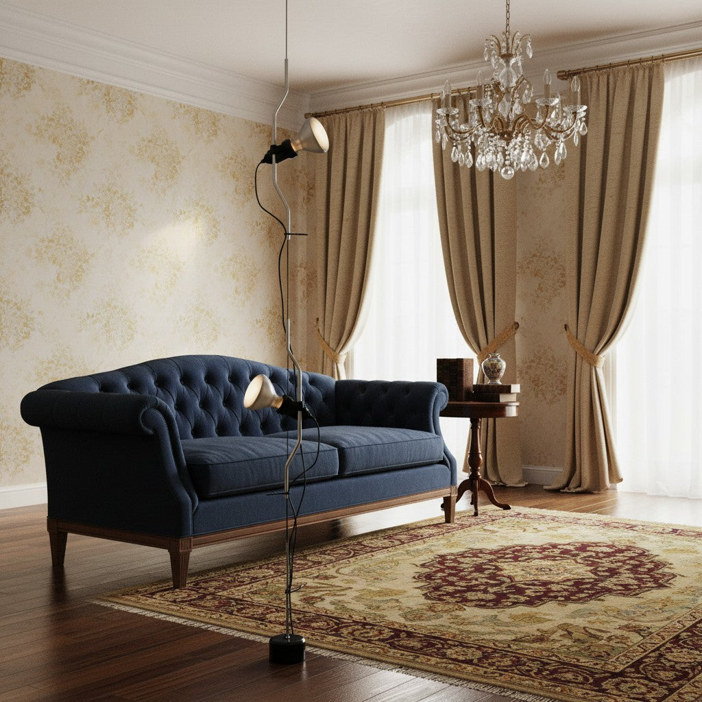 Lámpara de Techo Ajustable con Múltiples Cabezas Fluxo – Lámpara de Pie Lineal Minimalista para Sala de Estar o Comedor N37