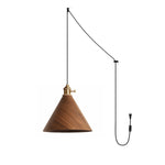 Bild in Gallery-Viewer laden, Turned Wood Conical Plug-In Pendant