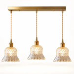 Load image into Gallery viewer, Vintage Brass Pineapple Glass Pendant Lamp