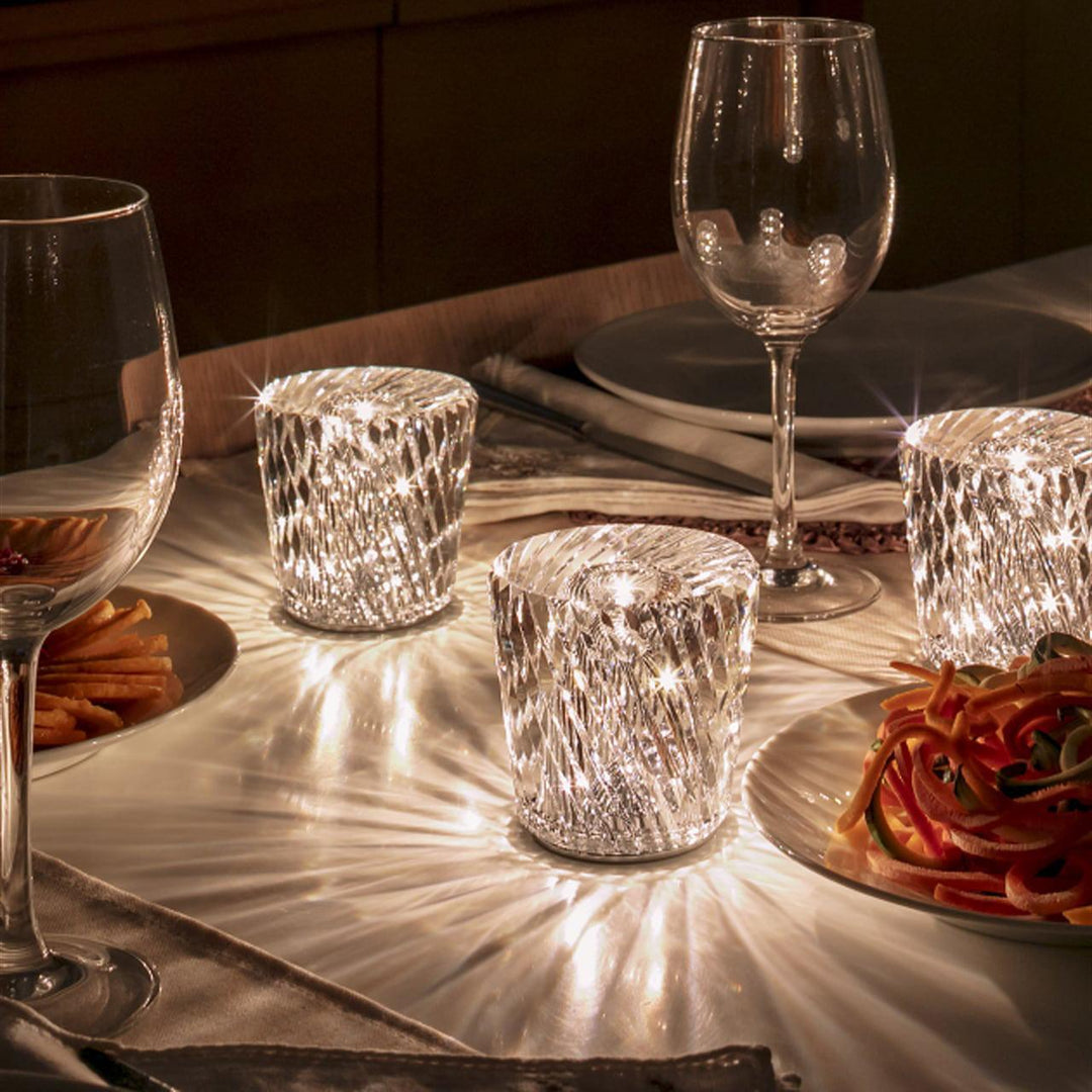 Lampe de table en cristal diamant (batterie intégrée)
