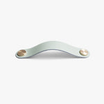 Load image into Gallery viewer, Cowhide leather and brass cabinet pull handle color and size option