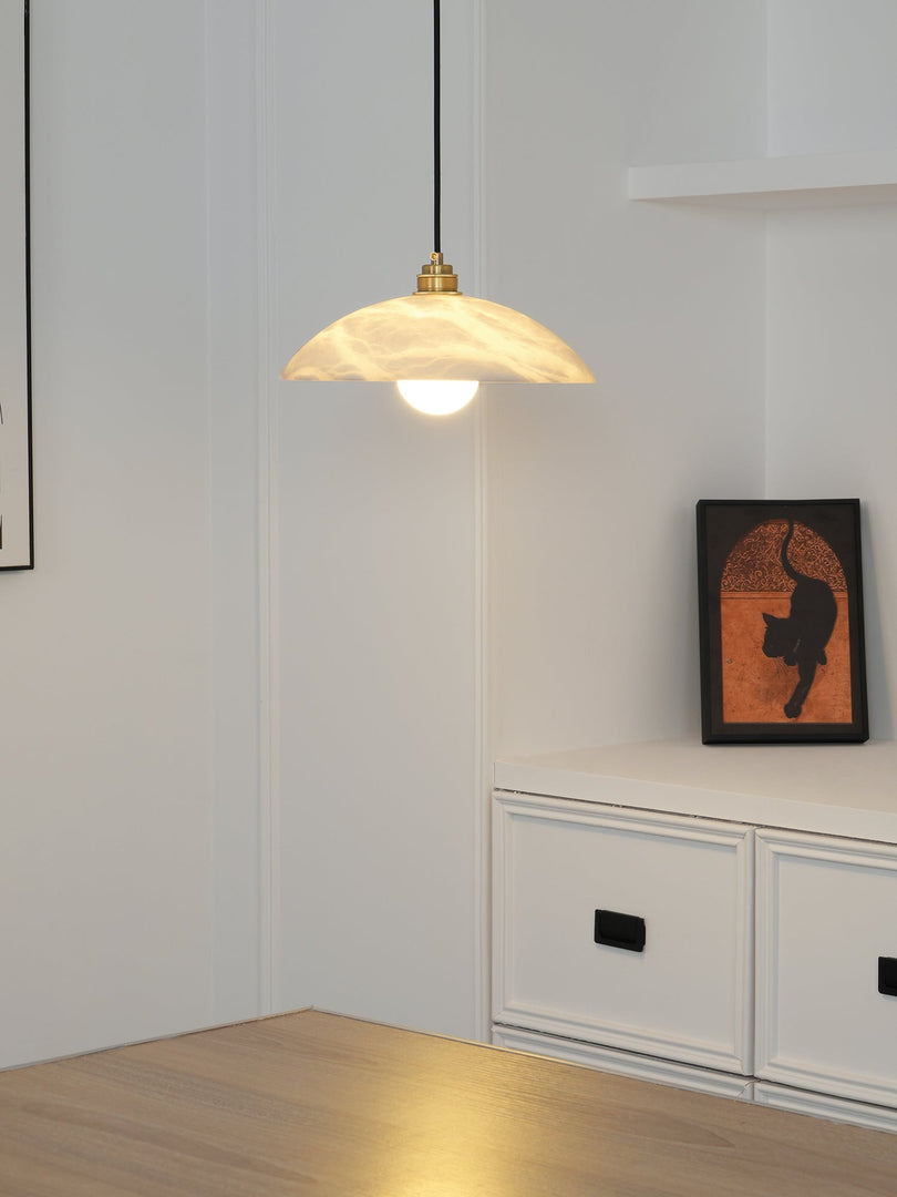 Natural Stone Plug-In Swag Pendant Light