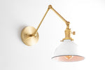 Cargar imagen en el visor de la Galería, Conique Metal Vintage Industrial Swing Arm Wall Lamp - Adjustable Dome Shade for Study
