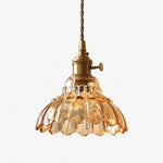 Cargar imagen en el visor de la Galería, Amber Bell Flower glass pendant light