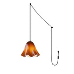 Load image into Gallery viewer, Undulating Glass Flower Plug-In Swag Pendant