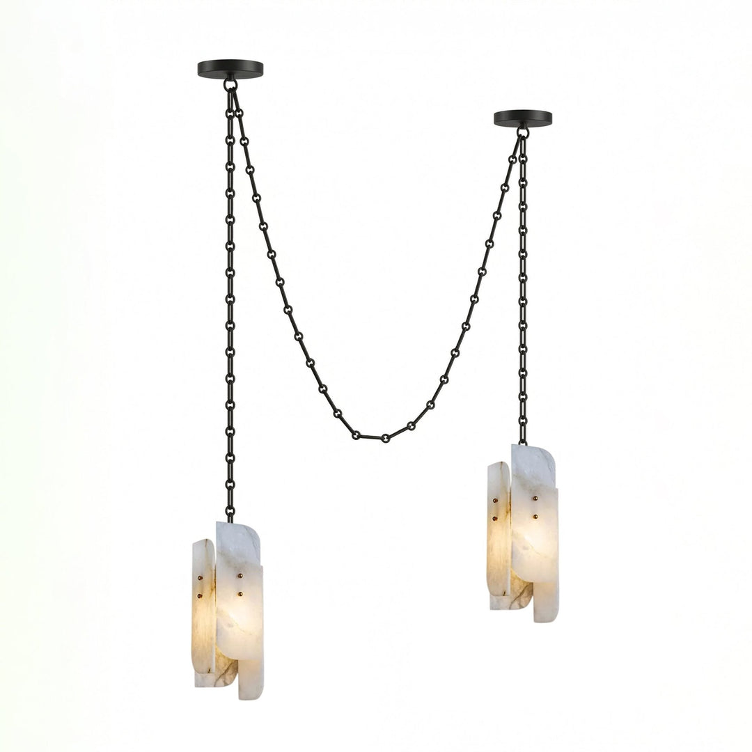 Frosted Cylinder Shade Chain Hardwired Chandelier