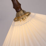 Load image into Gallery viewer, White Fabric Walnut Brass Plug-In Pendant