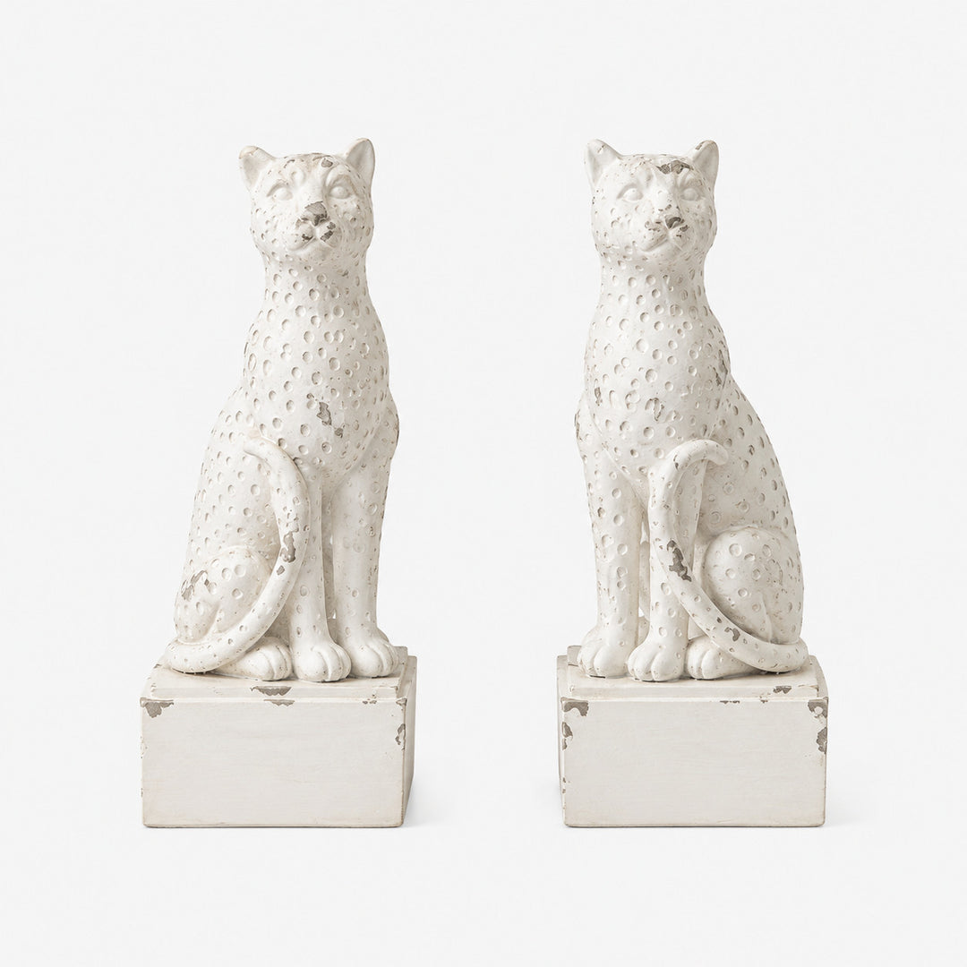 Leopard resin bookend pair
