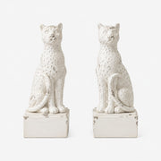 Leopard resin bookend pair