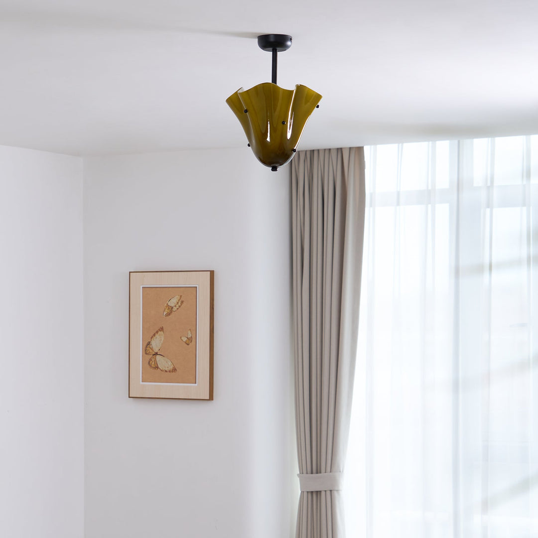 Bellina Modern Sleek Decorative Glass Shade Design Ceiling Light for Living Room, Bedroom and Dining Areas
