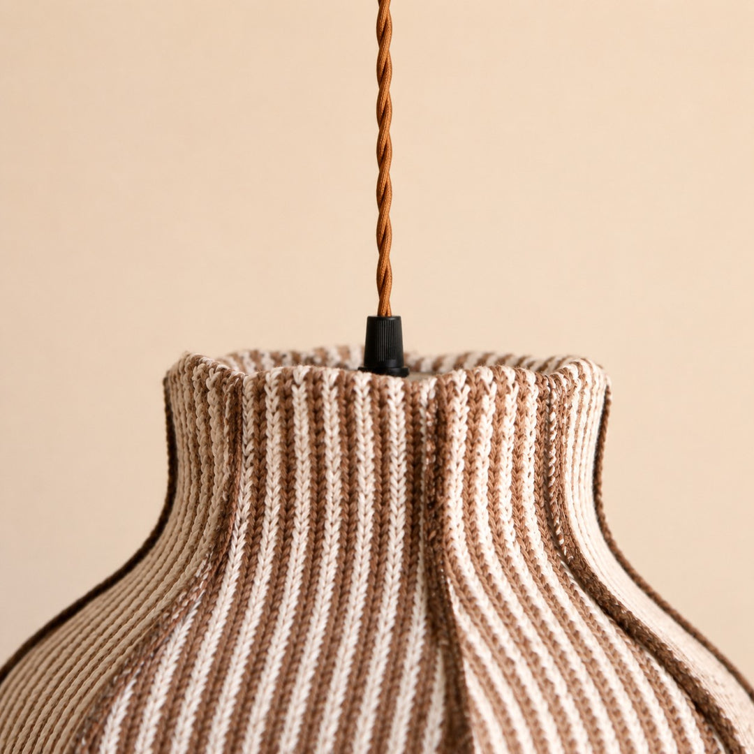 French Vintage Striped Fabric Pendant Lamp