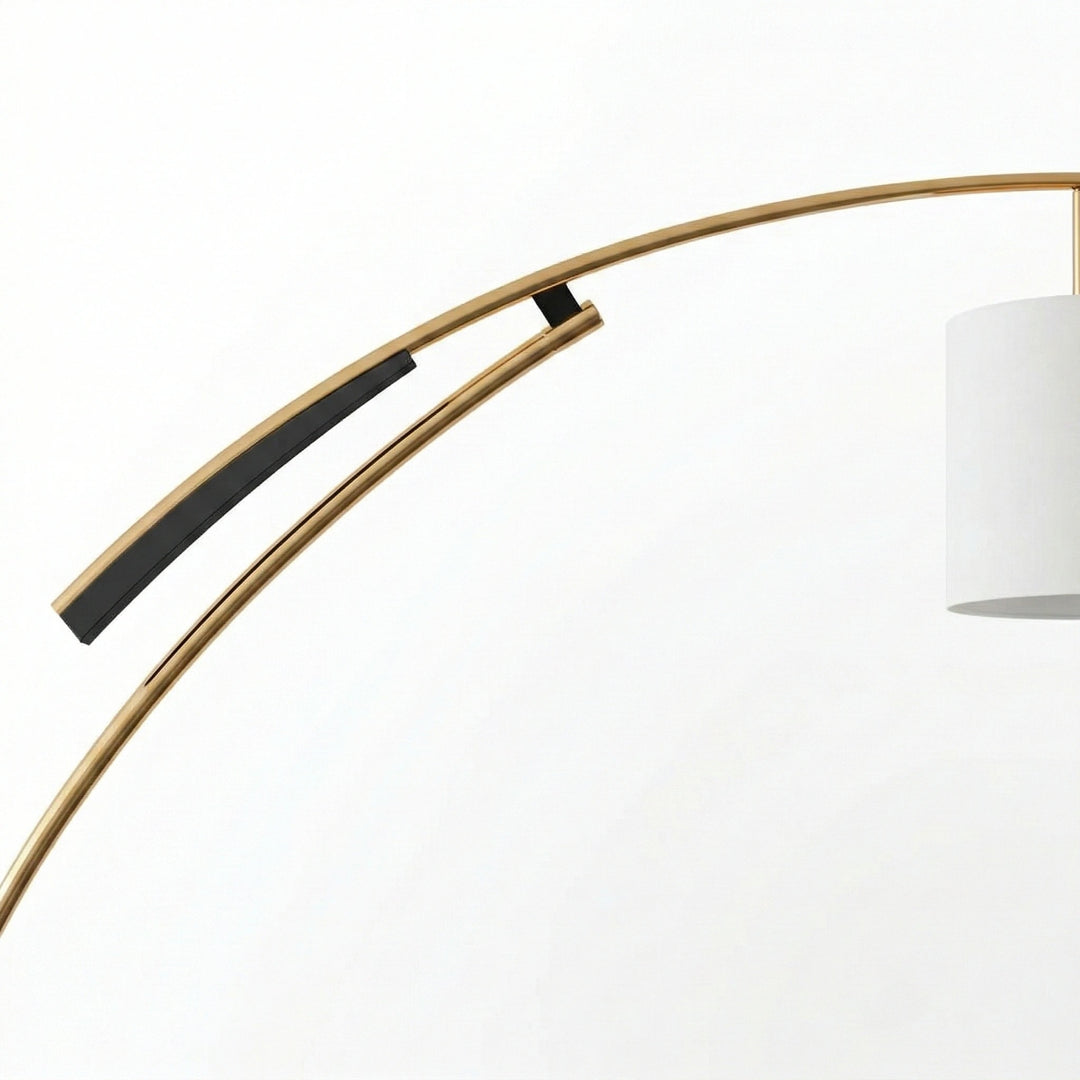 Lampadaire Moderne AstraLoop à Arc en Tissu - Design Élégant et Courbé en Métal pour Intérieurs
