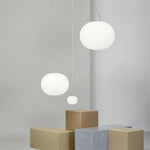 Bild in Gallery-Viewer laden, Frosted White Oval Plug-In Pendant Light
