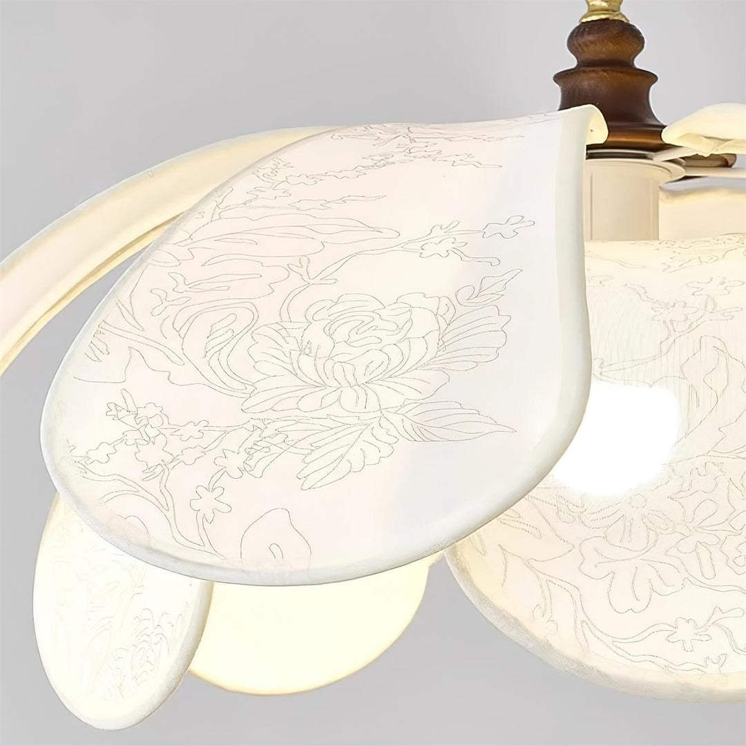 Layered Floral Fabric Plug-In Pendant