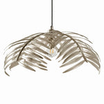 Cargar imagen en el visor de la Galería, Single layer silver palm leaf chandelier on a white background