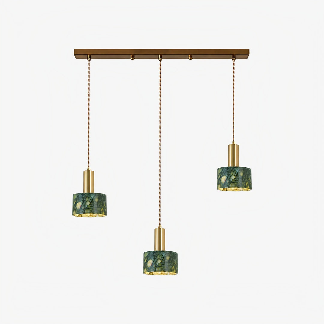 Green Jade 3-Light Cluster Pendant Light