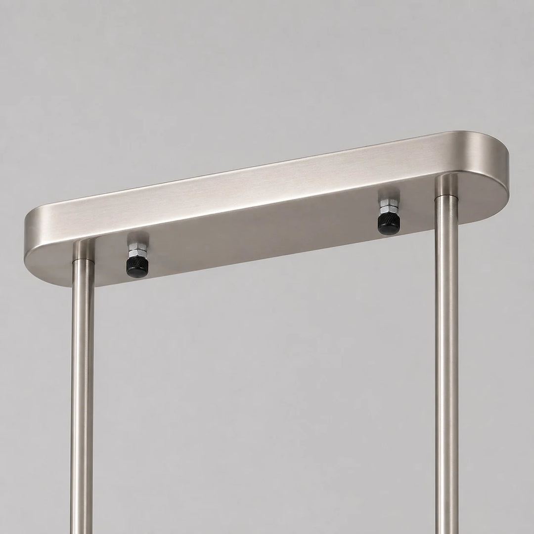 Brushed silver ceiling canopy and rods detail
