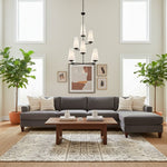 Charger l'image dans la visionneuse de galerie, Lustre vertical à plusieurs têtes en étages Rowan - Métal moderne et tissu pour salons et halls d'entrée