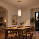 Load image into Gallery viewer, Double Glass Pendant Light with one to three lights and a modern profile - New2609-1024586 scene 4