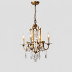 Cargar imagen en el visor de la Galería, Antique Bronze 4-Light Crystal Mini Chandelier