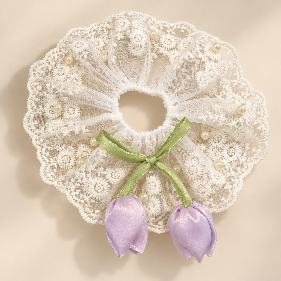 Vintage Lace Lamp Shade Covers with Bows, Pearls & Floral Details
