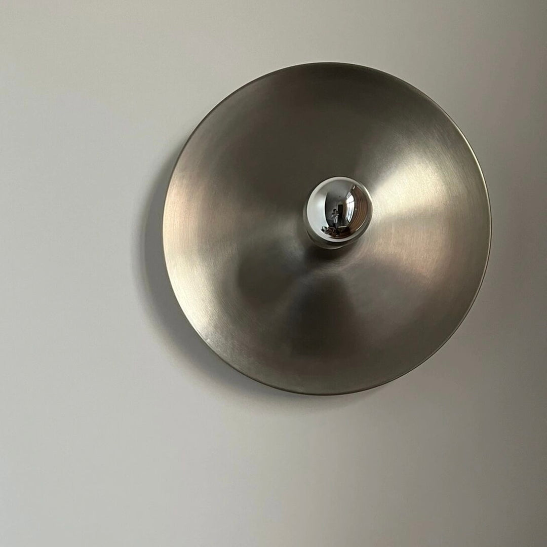 Plafonnier contemporain Space Age Disc, finition chromée